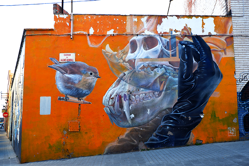 Telmomiel street art in Sabadell Barcelona