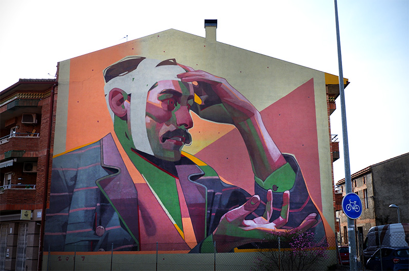 Aryz Mural in Cardedeu street art Barcelona guide