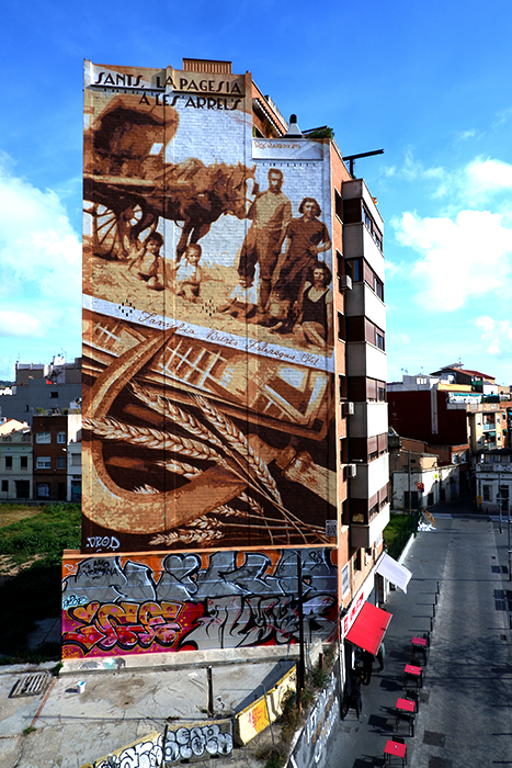 Roc Blackblok mural in El Sants Barcelona street art