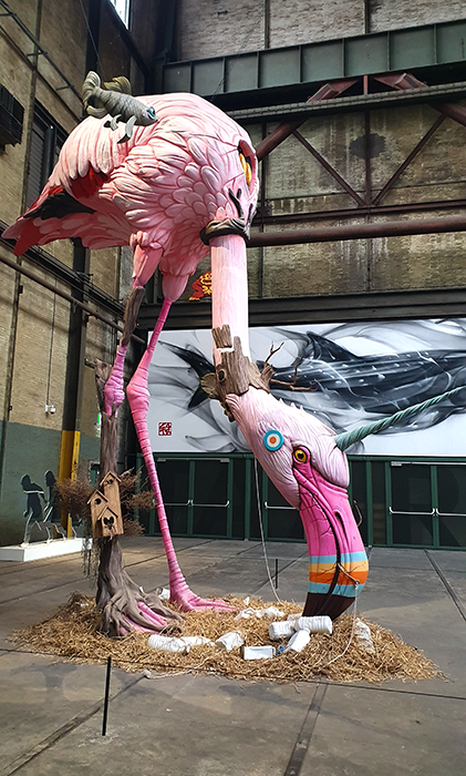 Flamingo by DULK artist at STRAAT museum
